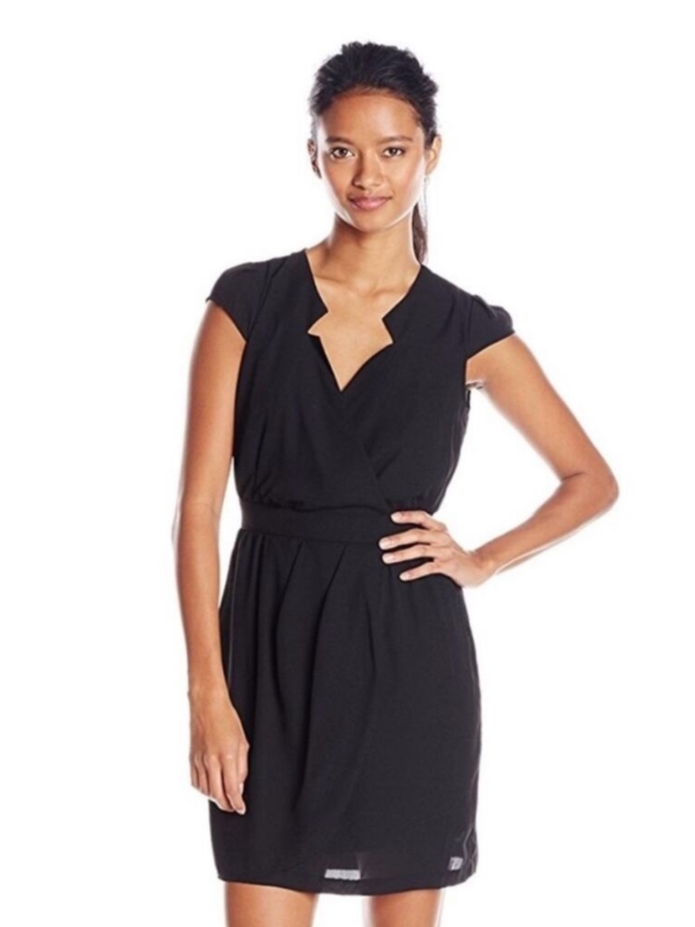 ХОХО Black V-Neck Cap-Sleeve Dress - Size M - Perfect LBD!!